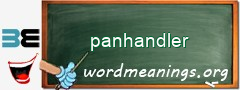 WordMeaning blackboard for panhandler